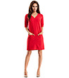 Червена рокля с права линия-3 снимка