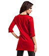 Асиметрична дамска блуза в червено Bella-1 снимка