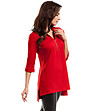 Асиметрична дамска блуза в червено Bella-2 снимка
