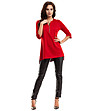 Асиметрична дамска блуза в червено Bella-3 снимка