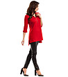 Асиметрична дамска блуза в червено Bella-4 снимка
