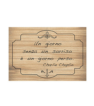 Постелка с цитат на Ч.Чаплин 52х75 см снимка