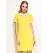 Жълта рокля с бели елементи Gillian-1 снимка