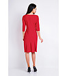 Червена рокля с плисета Magdaline-1 снимка