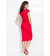 Червена рокля с джобове с памук Adisa-1 снимка