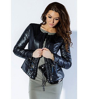 Черно дамско яке Nastia снимка