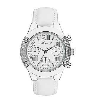 Дамски часовник в сребристо и бяло Erin снимка
