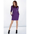 Виолетова рокля с джобове Ligia-0 снимка