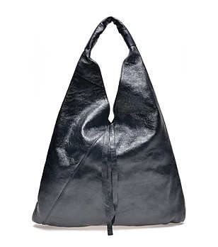 Черна дамска чанта от естествена кожа Vanessa снимка