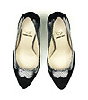 Дамски велурени обувки в черно и сребристо-1 снимка