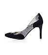 Дамски велурени обувки в черно и сребристо-2 снимка