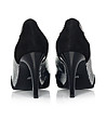 Дамски велурени обувки в черно и сребристо-3 снимка