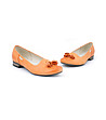 Оранжеви кожени дамски обувки с пискюли Lisa-2 снимка