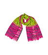 Памучен дамски шал в розово и цвят лайм Alissa-0 снимка
