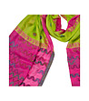 Памучен дамски шал в розово и цвят лайм Alissa-1 снимка