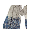 Сив дамски шал със сини мотиви Esther-1 снимка