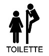 Забавен декоративен черен стикер Toilettes-1 снимка