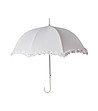 Бял дамски чадър с къдрички-0 снимка
