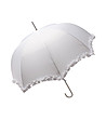 Бял дамски чадър с къдрички-1 снимка