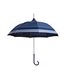 Тъмносин чадър с бял принт с разчупен дизайн-0 снимка
