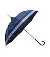 Тъмносин чадър с бял принт с разчупен дизайн-1 снимка