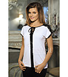 Дамска блуза в бяло и черно в макси размер Vanessa-0 снимка
