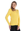 Дамски памучен жълт пуловер Rexi-2 снимка