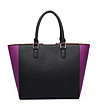 Трапецовидна дамска чанта в лилаво и черно-1 снимка