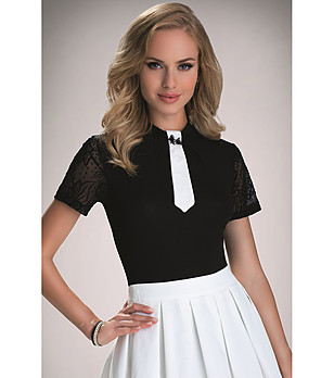 Дамска блуза в черно и бяло Ruby снимка
