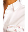 Бяла памучна дамска риза Lucie-4 снимка
