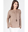 Дамски пуловер в цвят мока Alisha-0 снимка