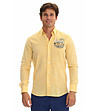 Ленена мъжка риза в жълто Goloka-0 снимка