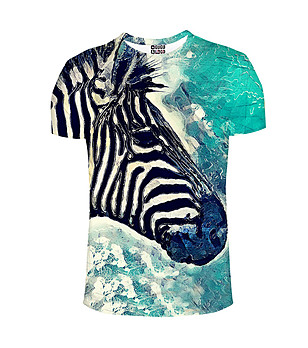 Unisex тениска с принт Zebra Profile снимка