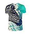 Unisex тениска с принт Zebra Profile-0 снимка