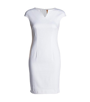 Бяла рокля без ръкави с памук Trasy снимка