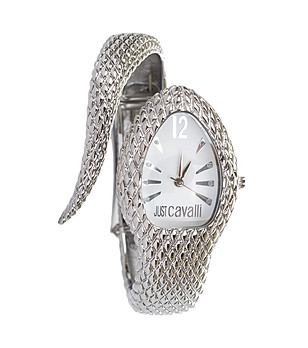 Дамски часовник-гривна с покритие от бяло злато  снимка