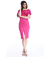 Розова рокля с волани Lorna-4 снимка