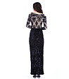 Дълга черна рокля с дантела Jemima-1 снимка