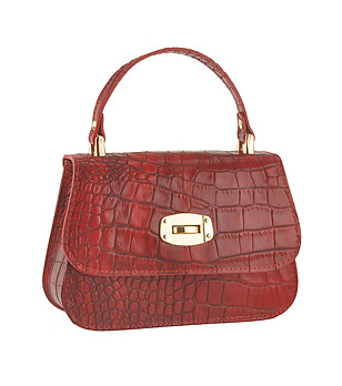 Червена кожена дамска чанта Astore снимка