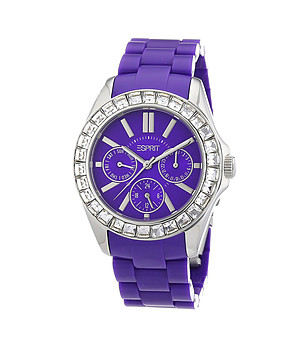 Дамски часовник в сребристо и лилаво снимка