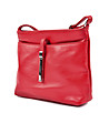 Червена кожена дамска чанта за рамо Lara-3 снимка