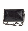 Черна кожена дамска чанта тип клъч Carolina-1 снимка