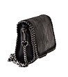 Черна кожена дамска чанта тип клъч Carolina-2 снимка