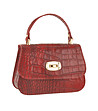 Червена кожена дамска чанта Astore-0 снимка