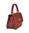 Червена кожена дамска чанта Astore-2 снимка