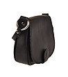 Черна кожена дамска чанта за рамо Alex-0 снимка