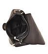 Черна кожена дамска чанта за рамо Alex-3 снимка
