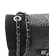 Черна кожена дамска чанта Falia-4 снимка