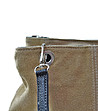 Дамска кожена чанта в цвят таупе Daria-4 снимка