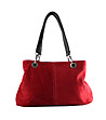 Червена кожена дамска чанта Daria-0 снимка
